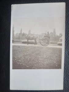 Taunton Somerset Real Photo Postcard C1910 Man Driving Horse Drawn Gig - Picture 1 of 2