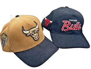 Chicago Bulls Mütze Kappe Druckknopflasche Herren NBA Basketball Set 2 Cord schwarz hellbraun - Bild 1 von 12