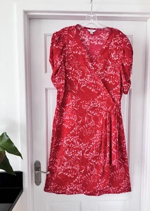 NEXT .. Rot Mix Kurzarm Wickelkleid mit gekreuztem Ausschnitt Gr. 20 - Bild 1 von 6