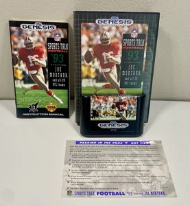 Sports Talk Football '93 Starring Joe Montana (Sega Genesis, 1992) CIB W/ Manual - Picture 1 of 21