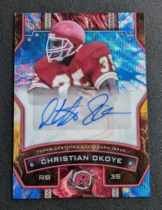 2025 Topps Resurgence Christian Okoye #RS-CO Autograph Blue Wave /99 Chiefs - Bild 1 von 2