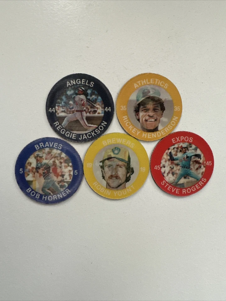 Monedas de béisbol Slurpee 1984 - Jackson, Henderson, Yount, Horner, Rogers Foto 1 de 4