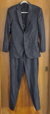 Conjunto de traje de 2 piezas para hombre Ricardo Almeida blazer negro + pantalones de traje 46M EE. UU. 40 NUEVO SIN ETIQUETAS Foto 1 de 4
