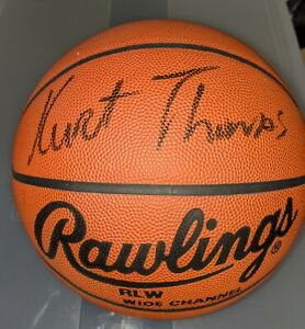 KURT THOMAS NCAA Signed Rawlings Full Size Basketball Auto Knicks Heat COA TCU