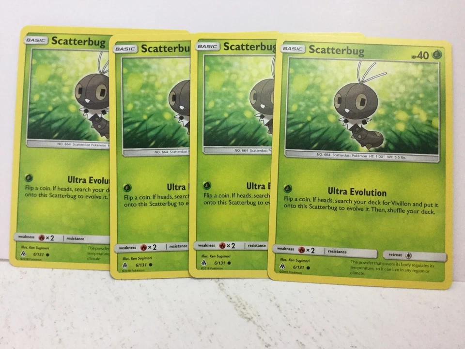 POKEMON 4X SCATTERBUG 6/131 COMMON CARD SUN & MOON FORBIDDEN LIGHT NM/MINT - Image 1 of 1