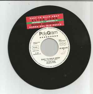 ELTON JOHN Easy to walk away 7" Italian jb-pro 1990 white-label M w/title-strip! - Picture 1 of 1