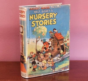 1937 FIRST EDITION MICKEY MOUSE NURSERY STORIES BY WALT DISNEY WITH DUST JACKET - Picture 1 of 24