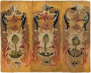 19"x15" Antique Tapestry Wool & Silk 18th Century Tree design Verdure - Picture 1 of 9