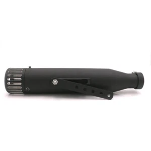 Black Megaphone Slip-On Mufflers Exhaust Pipes Motorcycle For Harley Touring - Picture 1 of 12