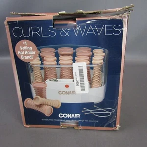 Conair Curls & Waves Hot Rollers 20 Assorted Rollers Easy-Roll Grip NEW - Picture 1 of 3