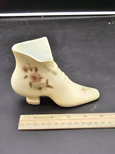 Nippon Painted Vase, Vintage Porcelain Boot Vase, Japan High Heel - Picture 1 of 3