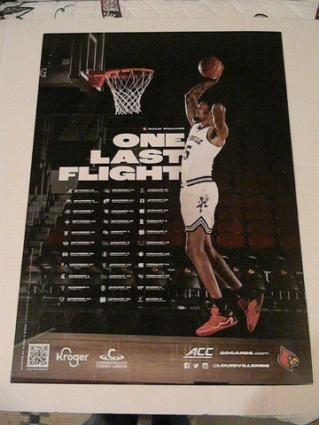1 LOUISVILLE CARDINALS U of L 2021-22 NCAA BASKETBALL KROGER SCHEDULE POSTER Cover