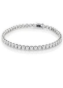Brazalete Tenis ADIRFINE Chapado en Oro 18K Bisel Circonita Cúbica - Imagen 1 de 5