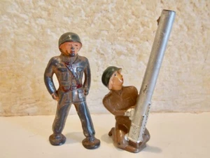 Barclay Pod Foot Metal Soldiers w/Cannon Paint Exc and Officer Worn Paint 2.75" - Picture 1 of 10