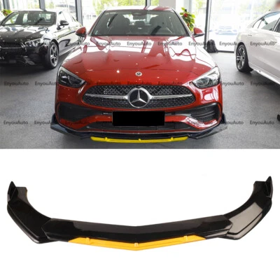 For Mercedes-Benz AMG35 AMG45 GT Front Bumper Lip Spoiler Splitter Black Yellow Foto 1 de 4