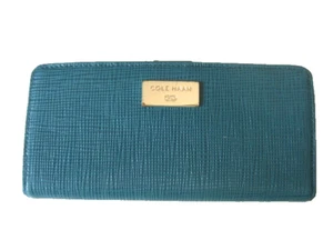 COLE HAAN Portafoglio Donna Verde 7 1/4" Bifold Card Licenza Monete Clutch Case - Foto 1 di 20