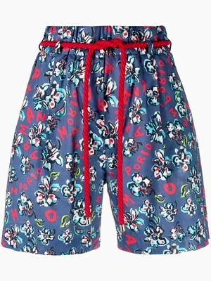 New Emporio Armani Floral Belted Shorts 100% Cotton Sz 46 - Image 1 of 4