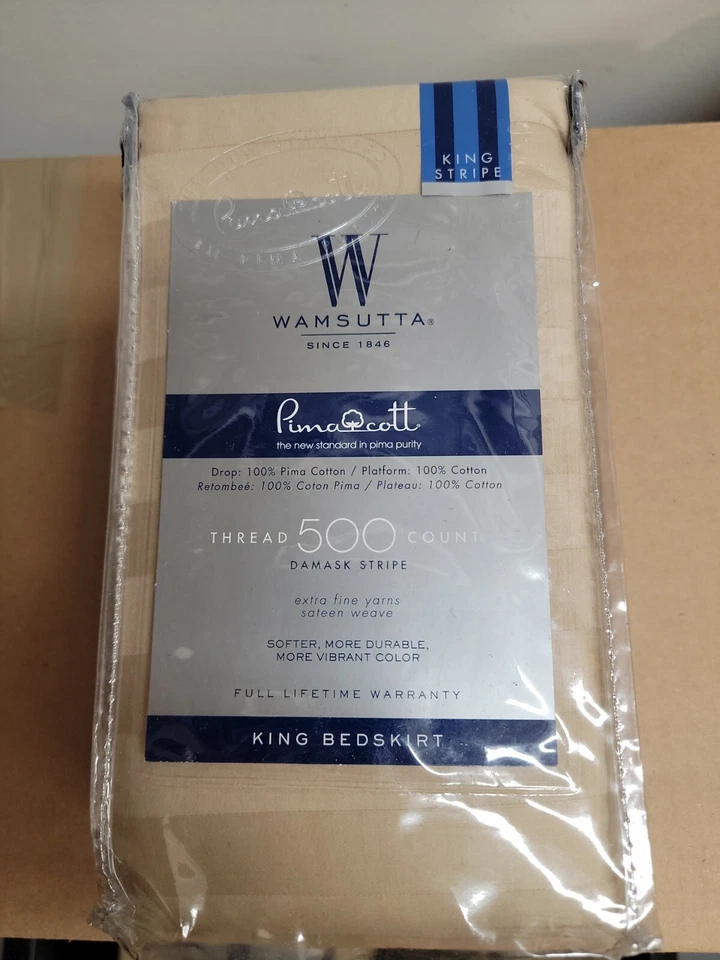 NEW Wamsutta 500-Thread-Count PimaCott Bed Skirt in Taupe (KING) - Image 1 of 1