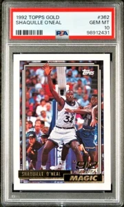 PSA 10 Shaquille O'Neal 1992-93 Topps GOLD #362 SHAQ RC Magic Heat Lakers HOF - Foto 1 di 3