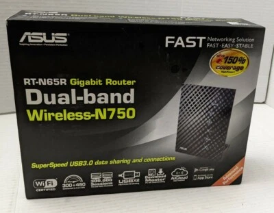Asus RT-N65R Dual-Band Wireless-N Gigabit Router 4-Port Ethernet  - Image 1 of 4
