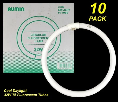 10 x 22W T6 Triphosphor Circular Fluorescent Tubes Lamps 6000K Cool Daylight - Image 1 of 4
