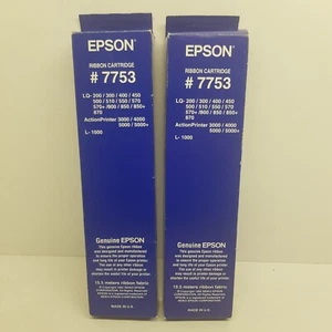 EPSON #7753 Ribbon Cartridge Geniune New Old Stock 2x Sealed - Afbeelding 1 van 6