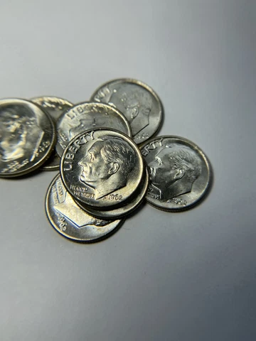 1962 D BU Roll Roosevelt Dimes 90% SILVER $5 FACE VALUE ROLL BULLION INVESTMENT Cover