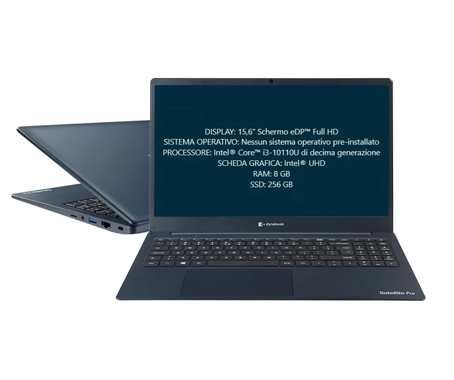 NOTEBOOK Satellite Pro C50-G-105 toshiba i3-10110U 8GB RAM 256GB SSD 15" FREEDOS - Immagine 1 di 1