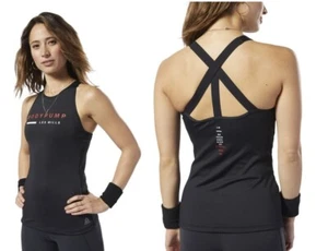 REEBOK LES MILLS BODYPUMP SUPPORT TANK TOP BLACK FITNESS WORKOUT TRAINING GYM - Picture 1 of 5