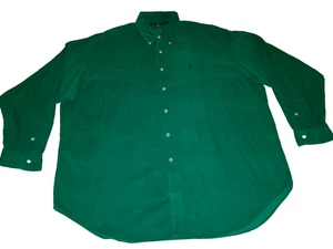 Vtg Polo Ralph Lauren Blake Mens XL 2XL Button Long Sleeve Green Corduroy Shirt - Picture 1 of 6