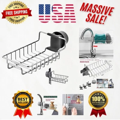 Sturdy Stainless Steel Sink Caddy - Detachable Faucet Organizer for Clean Spaces - Image 1 of 4