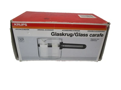 ИЗЯЩНЫЙ KRUPS ГРАФИН ~ винтажный горшок стекла запасная часть эспрессо-машина 4 чашки черный - Изображение 1 из 4