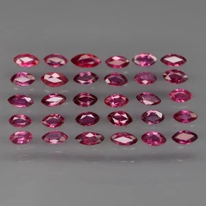 Marquesa 3,5x2 a 5x2,5 mm.Sin calefacción Top Rojo Rosa Rubí Tailandia 30 piezas/3,64 quilates - Imagen 1 de 6