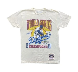 Camisa Mitchell & Ness LA Dodgers Beige 1988 Serie Mundial Campeones MLB Grande - Imagen 1 de 4