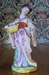 19th Century Porcelain Geisha Woman Lady Spill Bud Vase Figurine German Antique - Picture 1 of 9