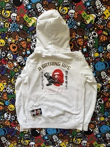 A Bathing Ape White Ninja Pullover Hoodie - Picture 1 of 11