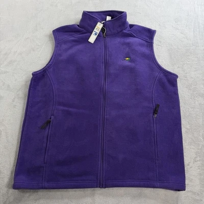 NEW Perlis Crawfish Mardi Gras Vest Mens L Large Purple Fleece Full Zip Pocket - Image 1 of 4