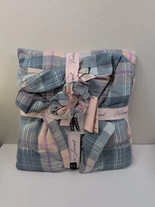 Victoria’s Secret 2-teiliger karierter Flanell Schlafanzug Gr. XL blau pink NEU - Bild 1 von 7