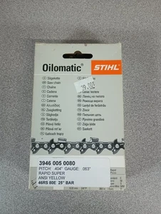 Stihl Oilmatic (#46RS-80E) 25" Rapid Super Motosierra Hoja (.404" x .063") - Imagen 1 de 2