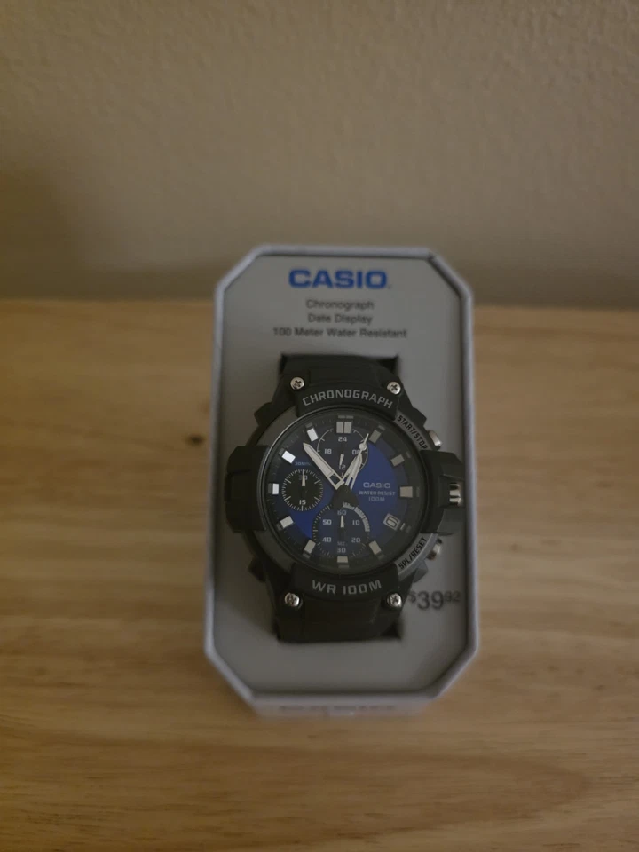 Men's Casio Watch-rotating Bezel-100 M Water Resistant-multi Dial Mcw110h2a2tn