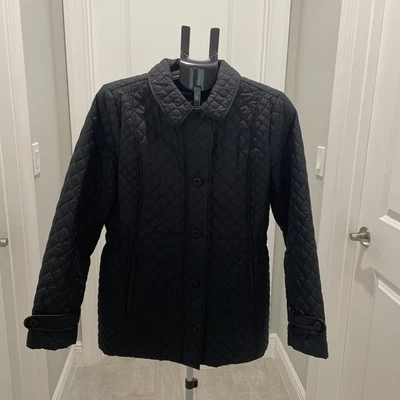 Lands End Mujer Talla M Otoño Chaquetón Chaqueta Negro Otoño Invierno Nieve Esquí Preppy Foto 1 de 4