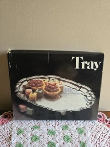 Leonard Silber MFG versilbertes Chippendale Tablett mit Fuß Tischdeko Waschtisch - Bild 1 von 9