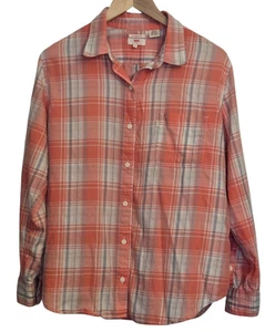 Camisa Levi’s Boyfriend Fit a Cuadros Abotonada Gris Coral Blanco Mediana - Imagen 1 de 6