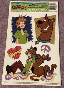 Vintage 1998 Scooby Doo Static Color Cling Window Decorations Hanna Barbara RARE - Picture 1 of 3