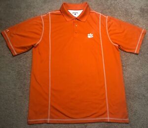 Clemson Tigers Antigua Golf Polo Embroidered Paw Logo Men's XL Short Sleeves