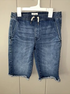 Hudson Kid' Stretch Denim Pull On Drawstring Elastic Waist Jean Shorts Size L - Picture 1 of 4