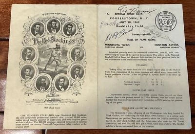 Pie Traynor, Zack Wheat, Edd Roush, Early Wynn 1969 HOF Game Scorecard - Image 1 of 4