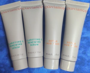 Exuviance 4pc: Clarifying & Renewing Serum, Detox Mud Mask travel sizes - Picture 1 of 4