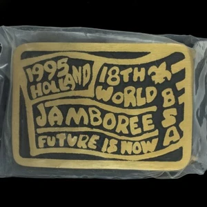 Vtg 1995 NOS 18th World Jamboree Holland Boy Scouts Bsa Max Silber Belt Buckle - Picture 1 of 2