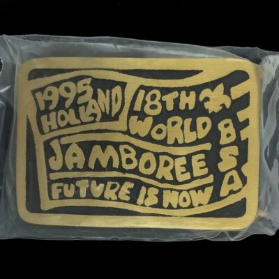 Vtg 1995 NOS 18th World Jamboree Holland Boy Scouts Bsa Max Silber Belt Buckle - Image 1 of 2
